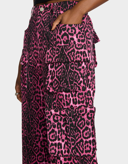 WILD IN PINK BUNDLE Women's Pink Leopard Cropped Jacket and Cargo Pant Set | Betsey Johnson Popular
