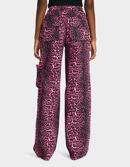 WILD IN PINK BUNDLE Women's Pink Leopard Cropped Jacket and Cargo Pant Set | Betsey Johnson Popular