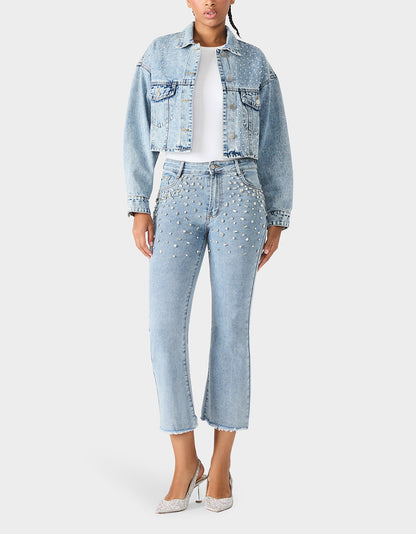THE JEWELED JEAN DREAM BUNDLE Women's Rhinestone Denim Jacket and Jeans Set | Betsey Johnson Featured
