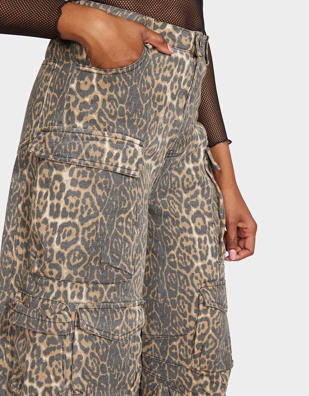 BARREL CARGO PANTS LEOPARD Women's Animal Print Pants | Betsey Johnson Everyday