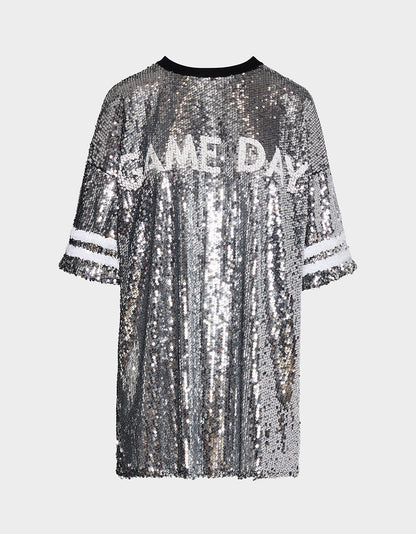 THE SPORTS FAN HOLIDAY BUNDLE Women's Game Day Sequin Jersey Dress and Sidny Football Rhinestone Sneaker | Betsey Johnson Everyday