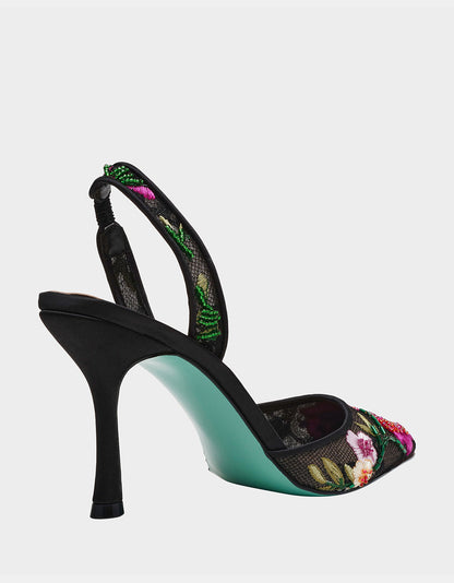THE FLOWER CHILD HOLIDAY BUNDLE Women's Mini 3D Flower Dress Black and Floral Heel | Betsey Johnson Customer Favorite