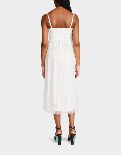 GARDEN VIBES CORSET MIDI DRESS WHITE MULTI | Betsey Johnson Top Pick