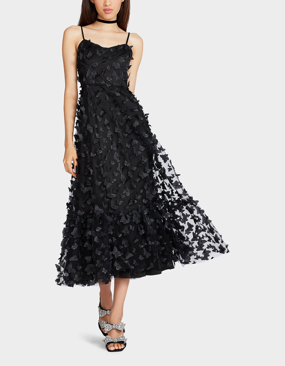 BETSEYS BUTTERFLY MAXI DRESS BLACK | Betsey Johnson Premium