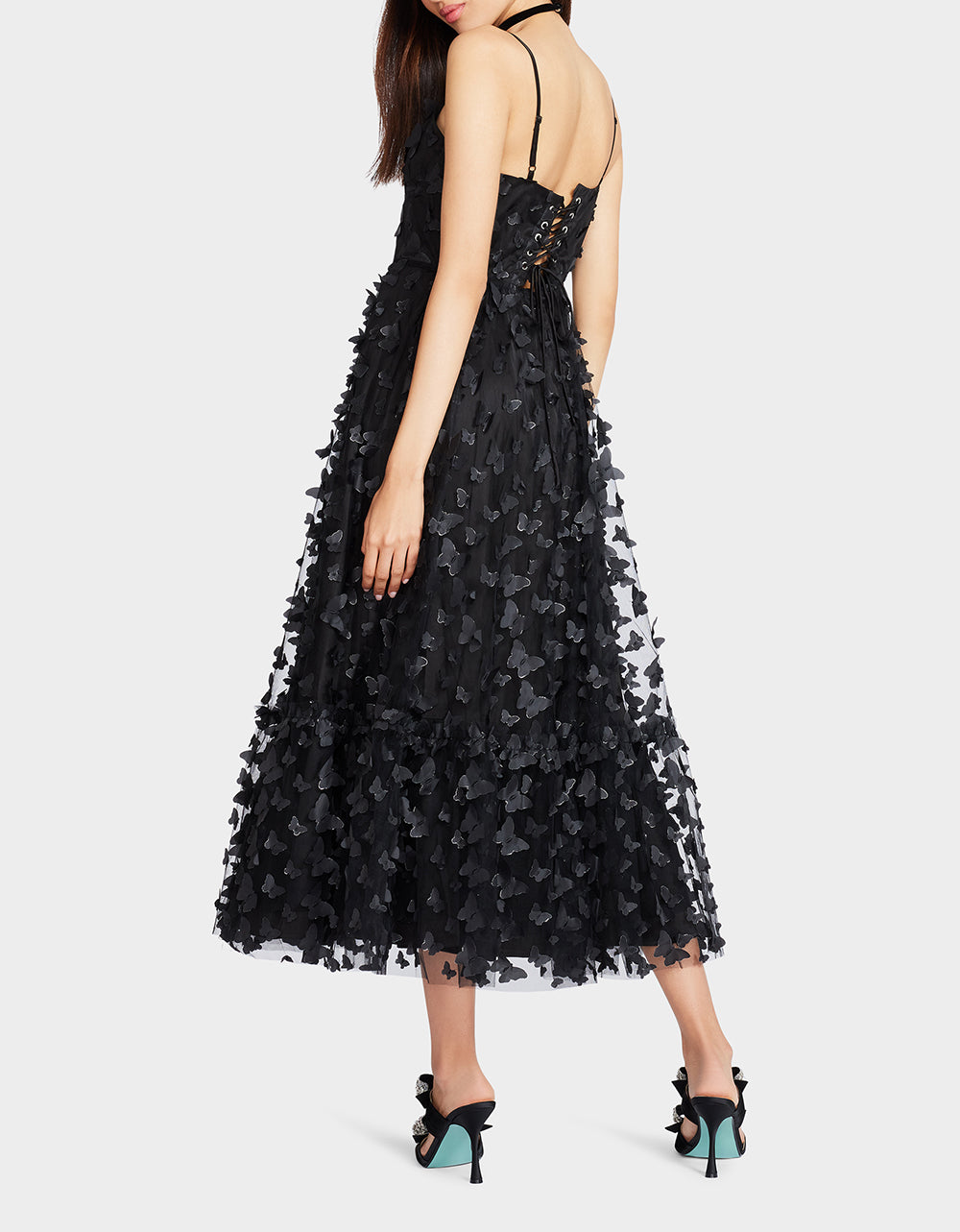 BETSEYS BUTTERFLY MAXI DRESS BLACK | Betsey Johnson Premium