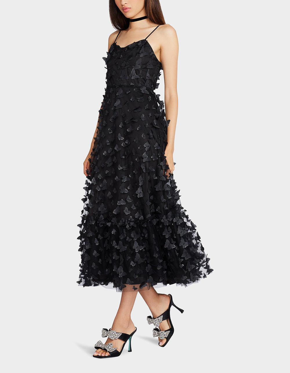 BETSEYS BUTTERFLY MAXI DRESS BLACK | Betsey Johnson Premium