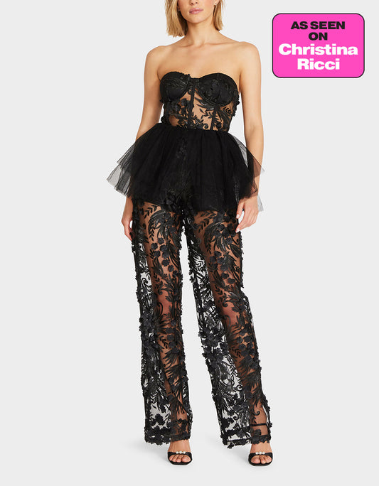 JENNA JUMPSUIT BLACK Lace | Betsey Johnson Exclusive