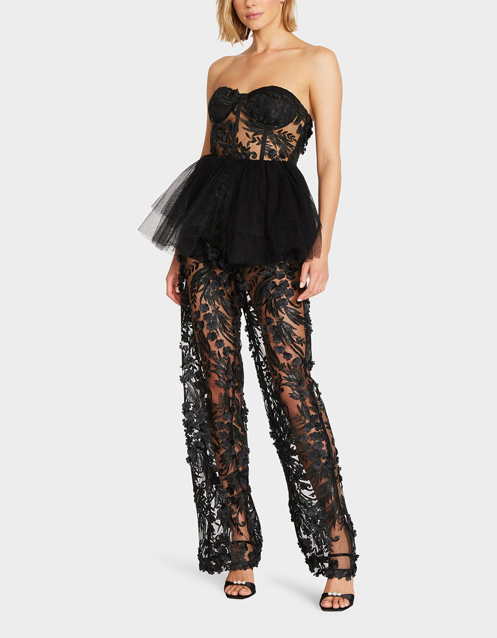 JENNA JUMPSUIT BLACK Lace | Betsey Johnson Exclusive