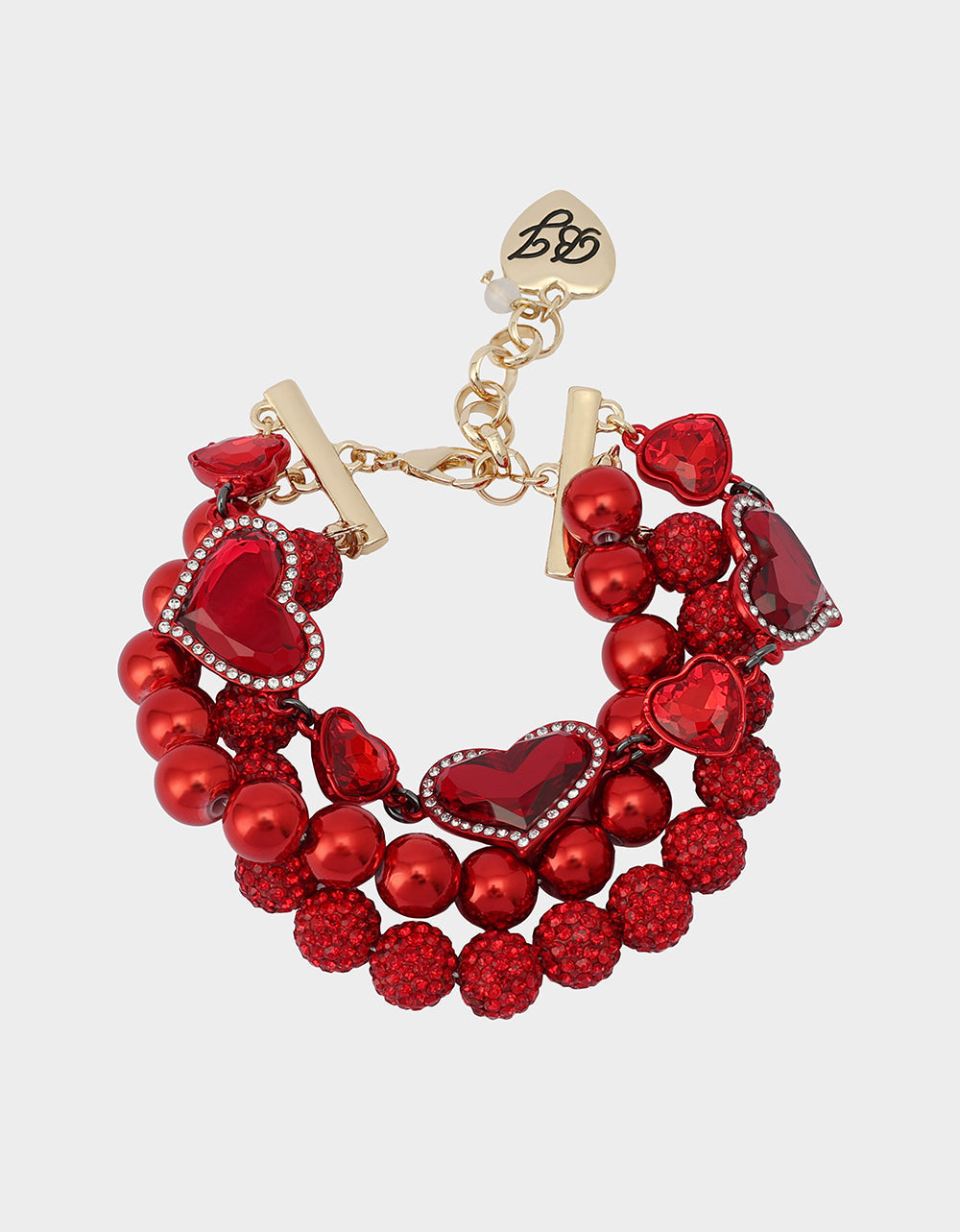LOVE SPELL MULTI BRACELET RED Women's Valentine's Day Heart Bracelet | Betsey Johnson Trending