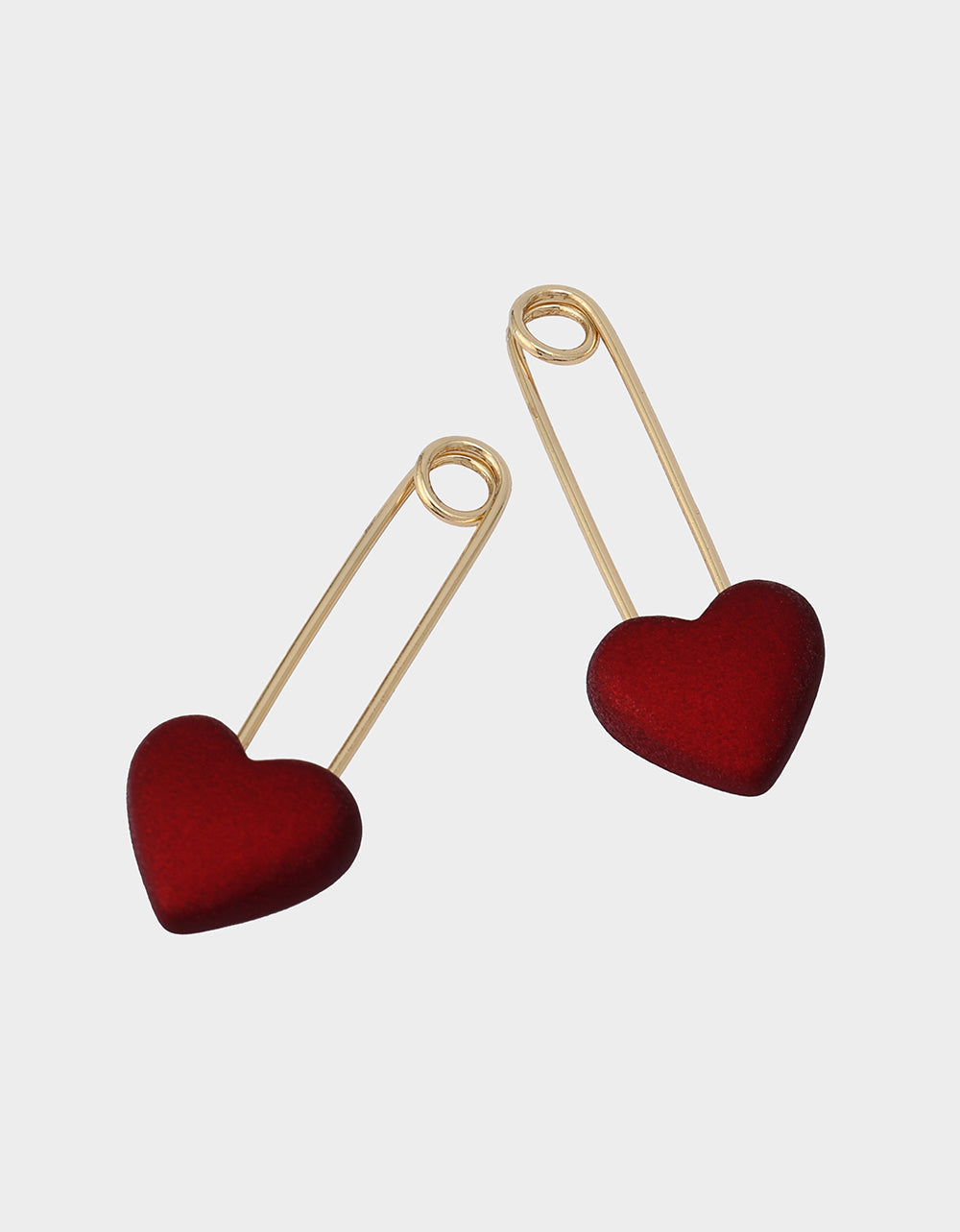 HEART SAFETY PIN DROP EARRINGS RED Women's Valentine's Day Heart Pin Drop Earrings | Betsey Johnson Deals
