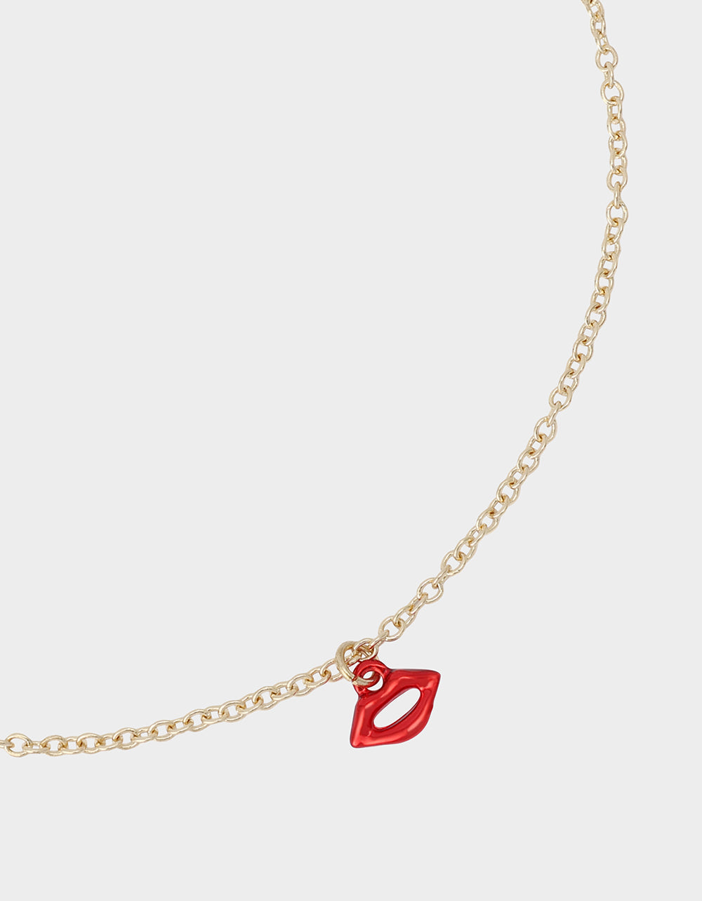 LIPS NECKLACE SET RED Women's Gold Heart Chain Lip Valentine's Day Necklace Set | Betsey Johnson Discount