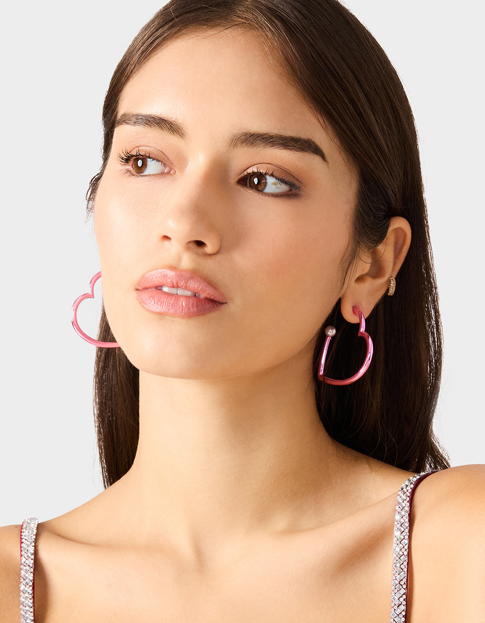 HEART HOOP EARRINGS PINK/WHITE Women's Valentine's Day Heart Hoop Earrings | Betsey Johnson Deals