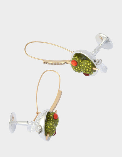 MARTINI DROP EARRINGS Women's Martini Glass Olive Drop Earrings | Betsey Johnson Everyday