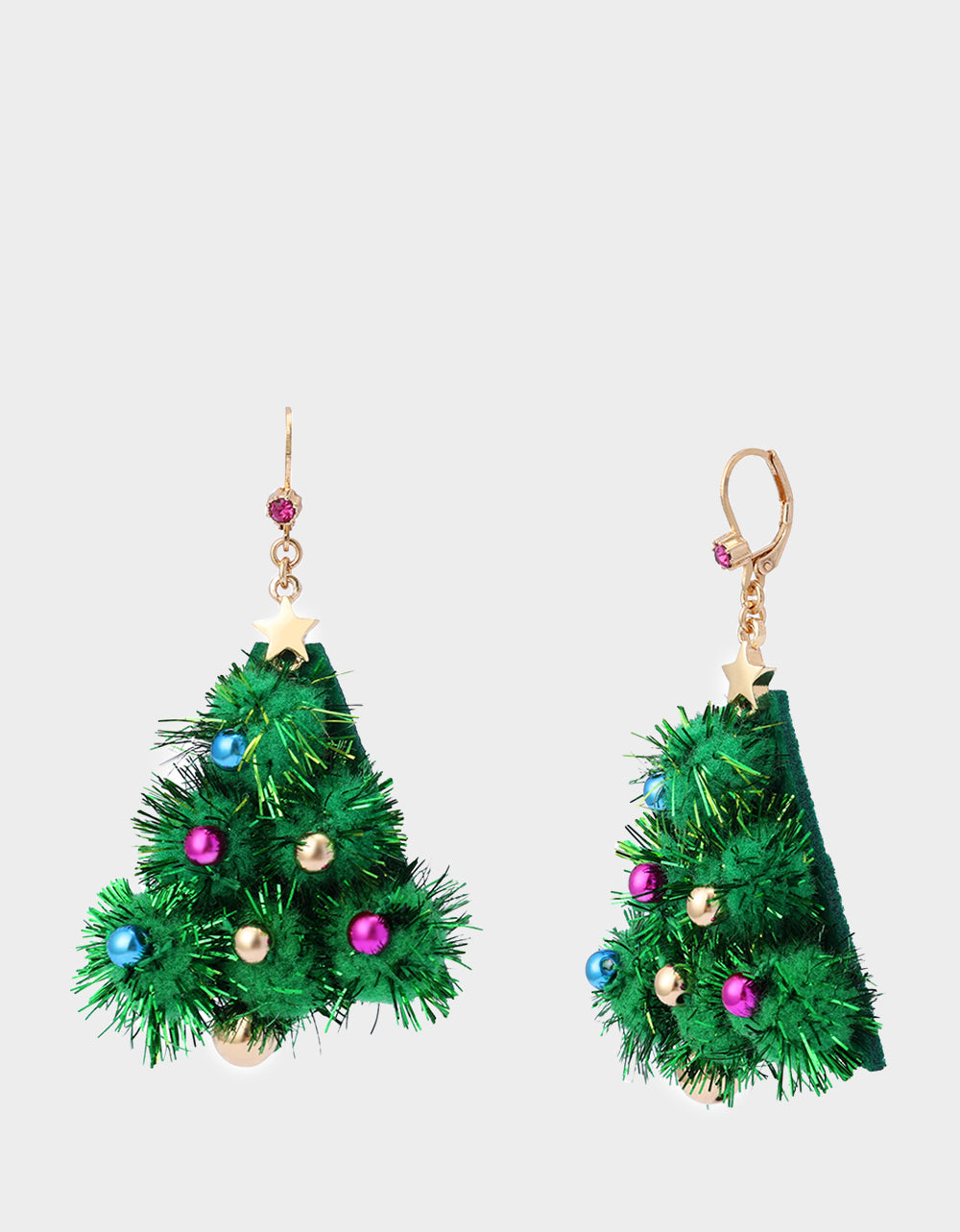 PLUSH TREE DROP EARRINGS FIR GREEN Women's Christmas-Themed Tree Drop Earrings | Betsey Johnson Recommended