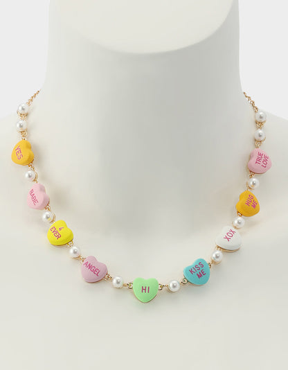 SWEETHEART COLLAR NECKLACE MULTI Women's Valentine's Day Candy Hearts Necklace | Betsey Johnson Best Price