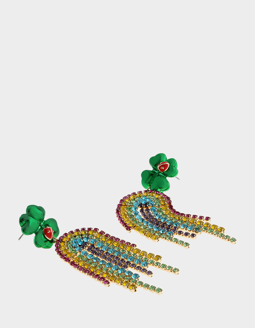 SHAMROCK RAINBOW CHANDELIER EARRINGS MULTI Women's St. Patrick's Day Shamrock Rainbow Earrings | Betsey Johnson Sale