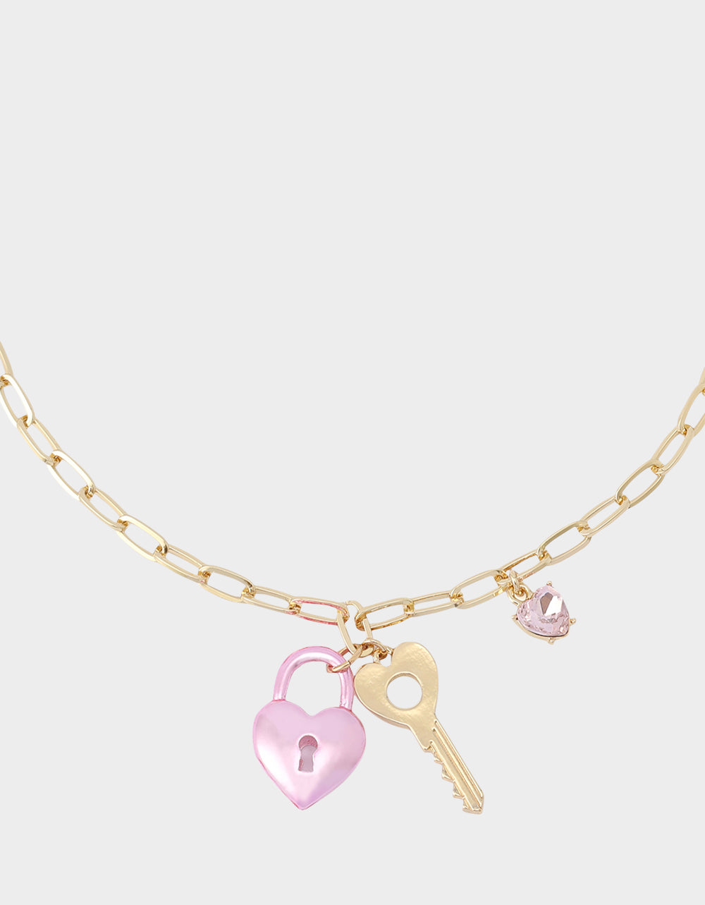 HEART LOCK SHORT PENDANT NECKLACE PINK Women's Valentine's Day Heart Pendant Necklace | Betsey Johnson Top Pick
