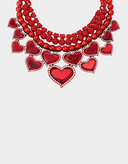 VALENTINE'S LOVE SPELL BUNDLE Women's Valentine's Day Red Heart Necklace and Bracelet Set | Betsey Johnson Best Price