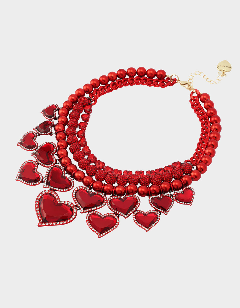 VALENTINE'S LOVE SPELL BUNDLE Women's Valentine's Day Red Heart Necklace and Bracelet Set | Betsey Johnson Best Price