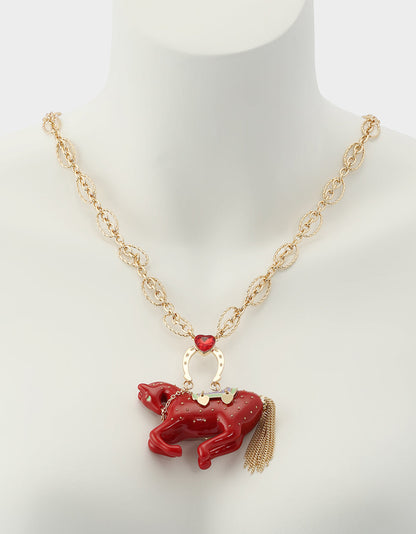 YEAR OF THE HORSE BUNDLE Chinese New Year Horse Necklace and Drop Earrings Set | Betsey Johnson Great Value