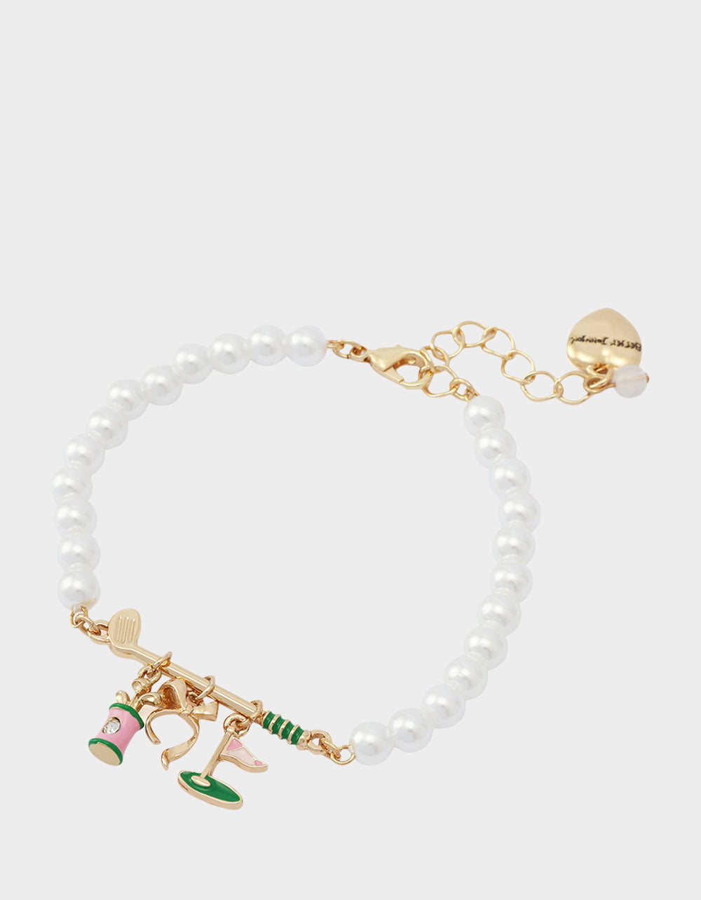 GOLF FLEX BRACELET GREEN Sports-Themed Pearl Charm Women's Bracelet | Betsey Johnson Latest
