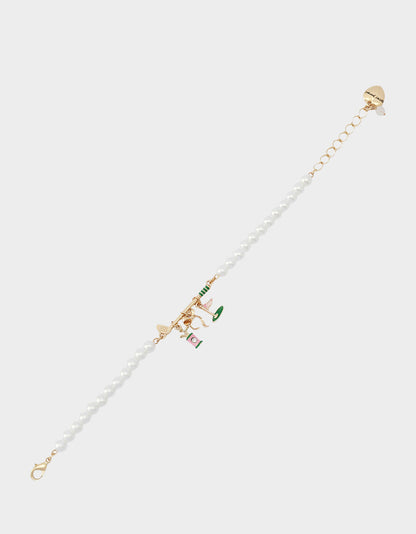 GOLF FLEX BRACELET GREEN Sports-Themed Pearl Charm Women's Bracelet | Betsey Johnson Latest