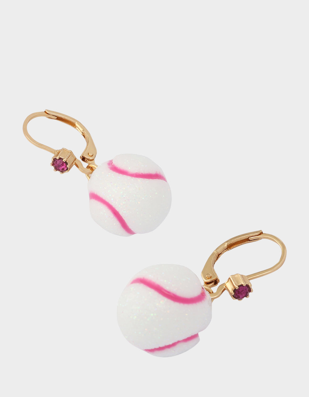 BASEBALL LEVER BACK EARRINGS WHITE Sports-Themed Women's Earrings | Betsey Johnson Smart Buy