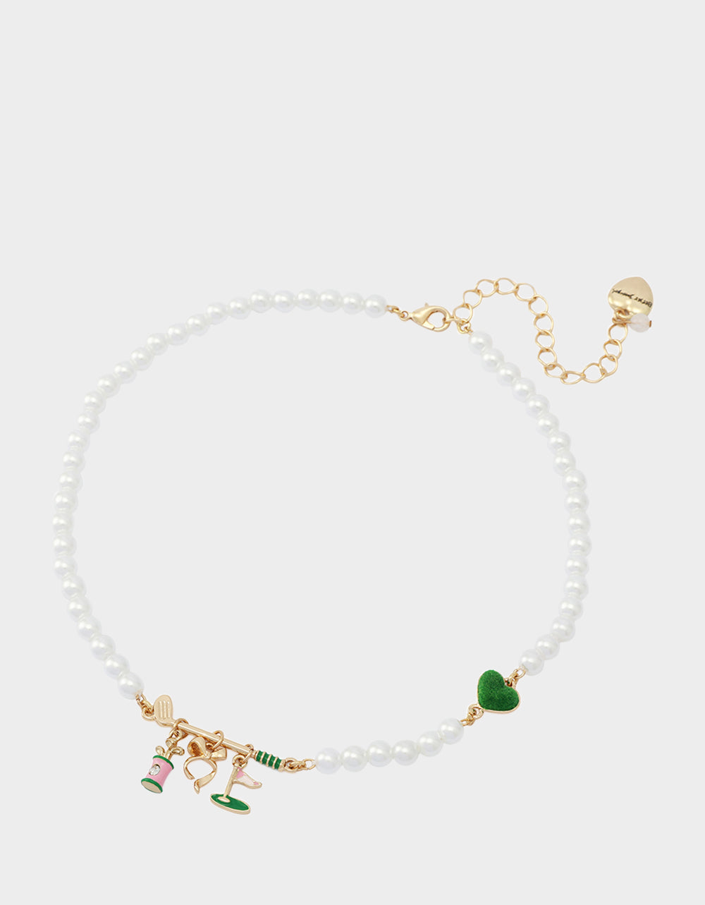 GOLF FRONTAL NECKLACE GREEN Women's Sports-Themed Golf Pearl Necklace | Betsey Johnson Hot Sale