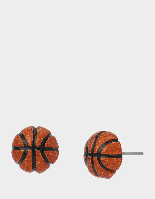 BASKETBALL STUDS ORANGE Women's Sports-Themed Basketball Stud Earrings | Betsey Johnson Best Price