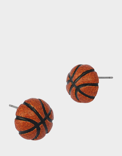 BASKETBALL STUDS ORANGE Women's Sports-Themed Basketball Stud Earrings | Betsey Johnson Best Price