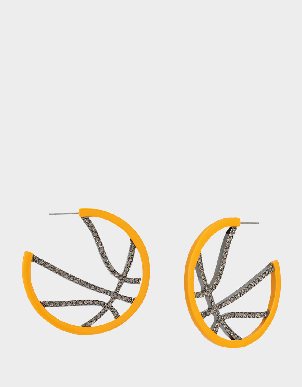 BASKETBALL HOOP EARRINGS ORANGE Sports-Themed Rhinestone Women's Earrings | Betsey Johnson Quality