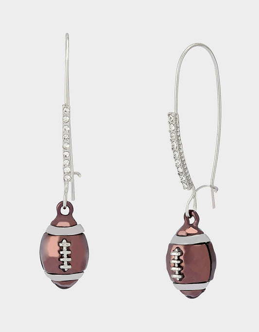 FOOTBALL DROP EARRINGS BROWN Women's Hook Football Earrings | Betsey Johnson Essential