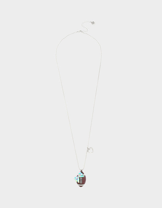 SHORT FOOTBALL PENDANT CRYSTAL Women's Football Necklace | Betsey Johnson Quality