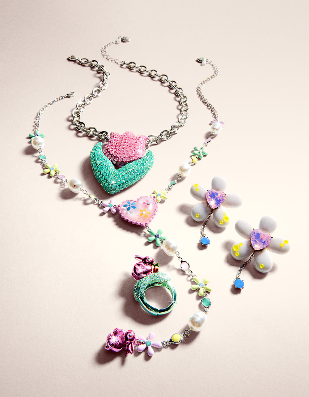 HOP TO IT FLOWER EGG Y NECKLACE MULTI | Betsey Johnson Trending