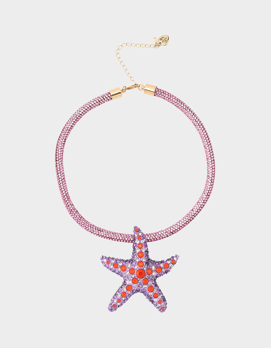 MERMAID JEWELS STARFISH PENDANT PURPLE Women's Starfish Rhinestone Rope Necklace | Betsey Johnson Best Seller