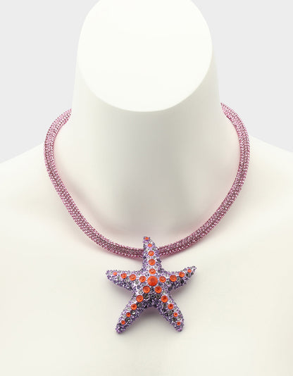 MERMAID JEWELS STARFISH PENDANT PURPLE Women's Starfish Rhinestone Rope Necklace | Betsey Johnson Best Seller