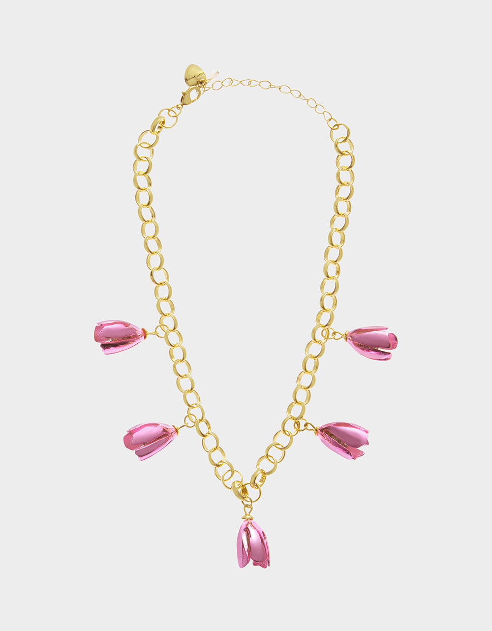 GARDEN GLAM TULIP CHARM FRONTAL NECKLACE PINK Women's Tulip Drop necklace | Betsey Johnson Customer Favorite