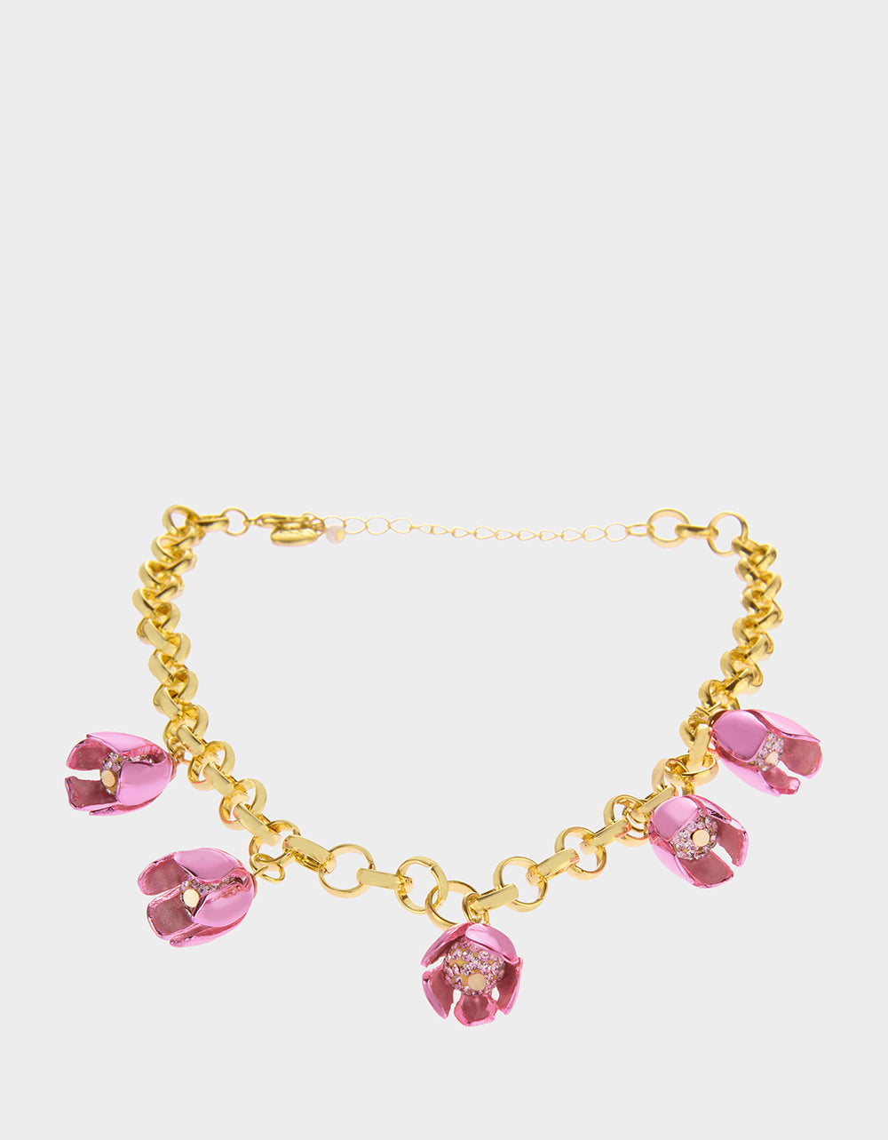 GARDEN GLAM TULIP CHARM FRONTAL NECKLACE PINK Women's Tulip Drop necklace | Betsey Johnson Customer Favorite