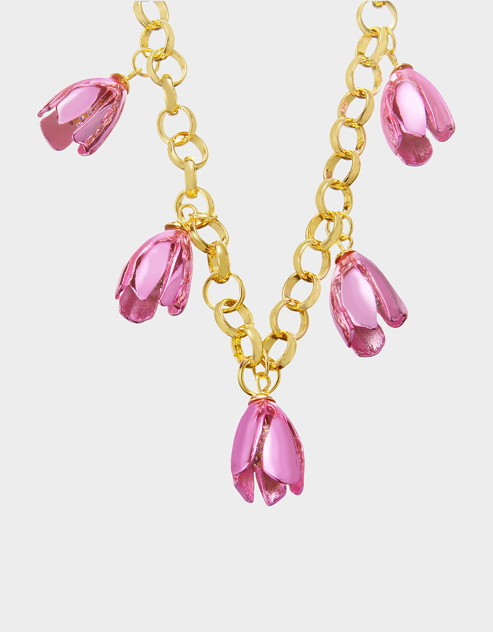 GARDEN GLAM TULIP CHARM FRONTAL NECKLACE PINK Women's Tulip Drop necklace | Betsey Johnson Customer Favorite