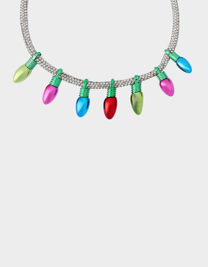MULTI LIGHT BIB NECKLACE Women's Christmas-Themed Lights Bib Necklace | Betsey Johnson Best Seller