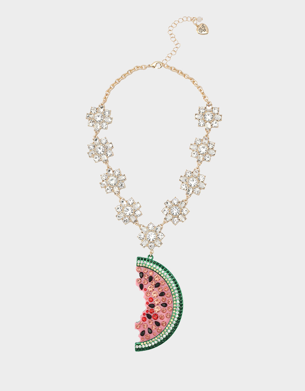 BETSEYS BACKYARD WATERMELON PENDANT MULTI Women's Watermelon Rhinestone Pendant Necklace | Betsey Johnson Customer Favorite