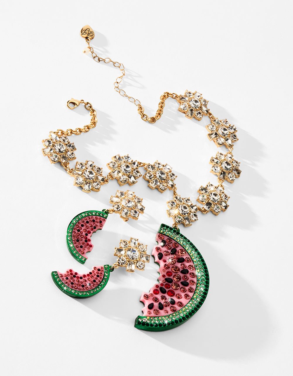 BETSEYS BACKYARD WATERMELON PENDANT MULTI Women's Watermelon Rhinestone Pendant Necklace | Betsey Johnson Customer Favorite