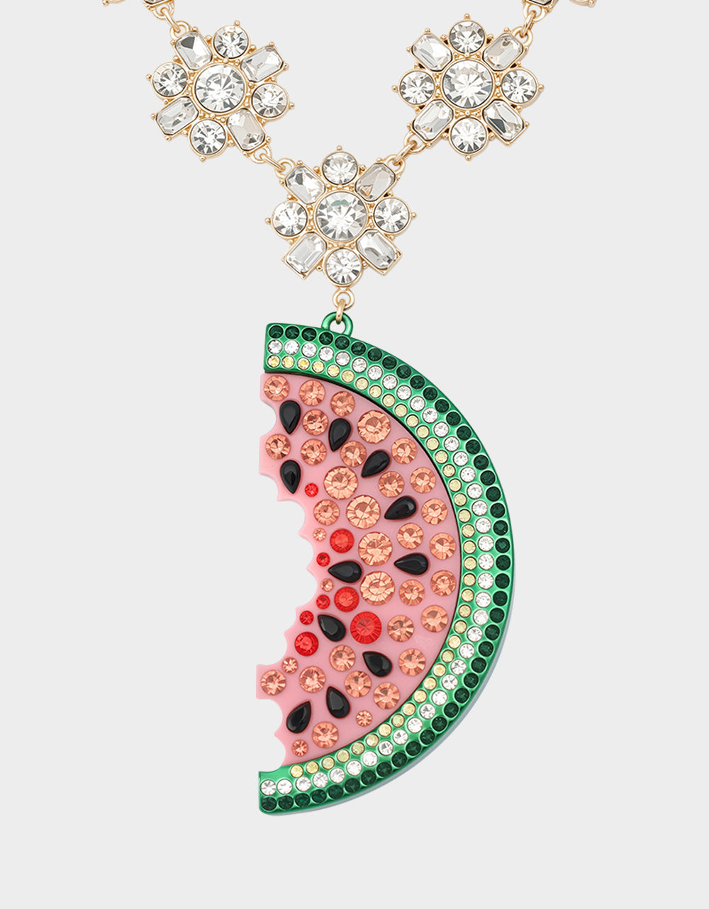 BETSEYS BACKYARD WATERMELON PENDANT MULTI Women's Watermelon Rhinestone Pendant Necklace | Betsey Johnson Customer Favorite