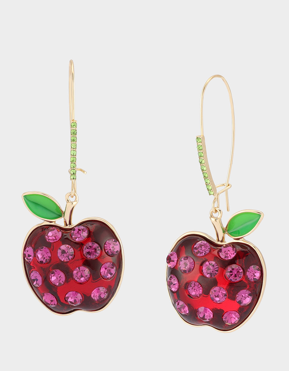 APPLE DROP EARRING RED MULTI Women's Apple Hook Drop Earrings | Betsey Johnson Exclusive