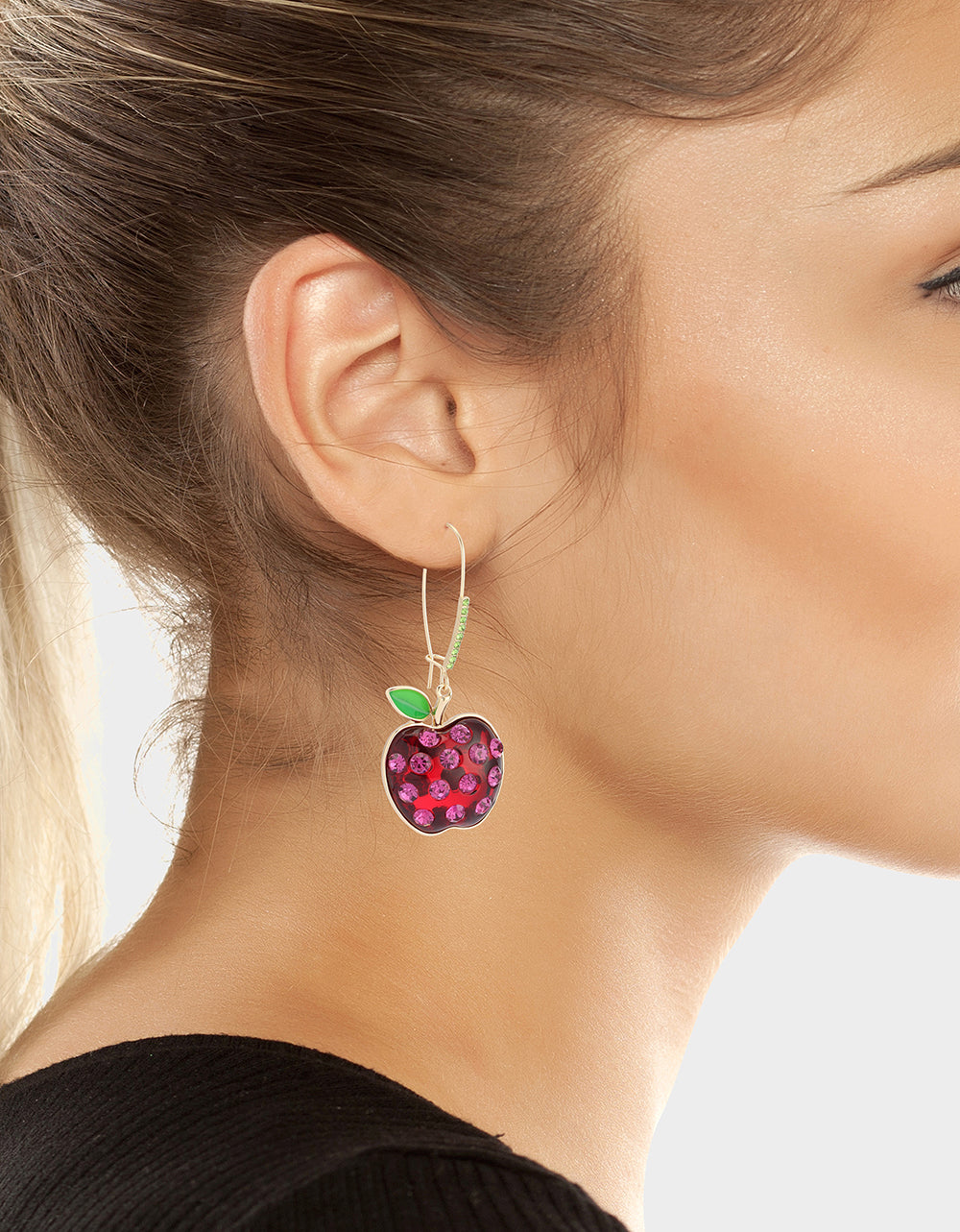 APPLE DROP EARRING RED MULTI Women's Apple Hook Drop Earrings | Betsey Johnson Exclusive