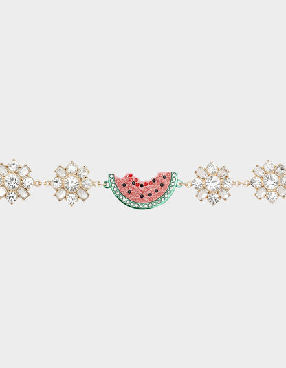 BETSEYS BACKYARD WATERMELON FLEX BRACELET PINK Women's Rhinestone Watermelon Bracelet | Betsey Johnson Trusted