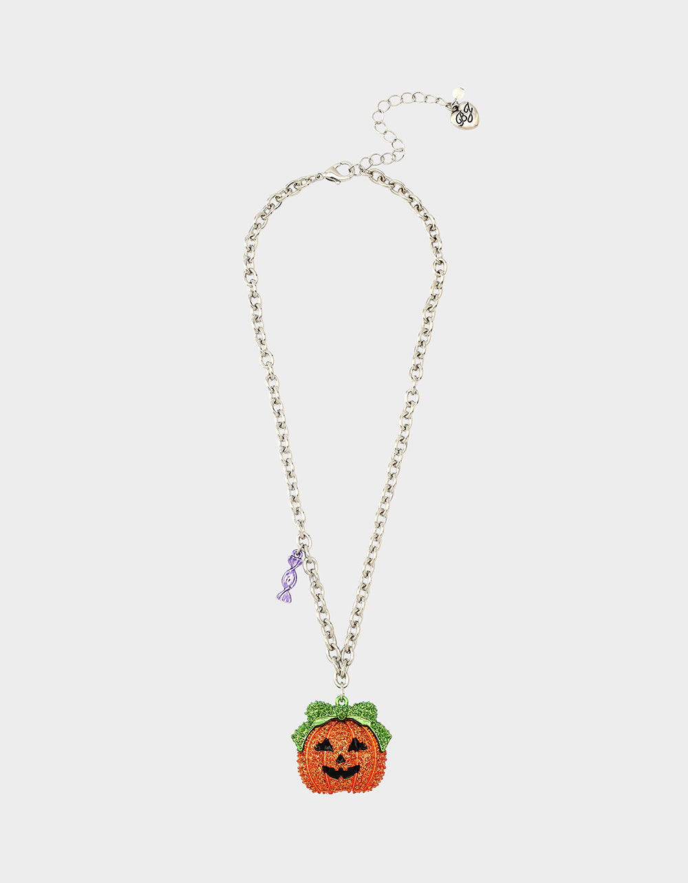PUMPKIN PENDANT NECKLACE ORANGE Women's Halloween-Themed Pumpkin Rhinestone Pendant Necklace | Betsey Johnson Value