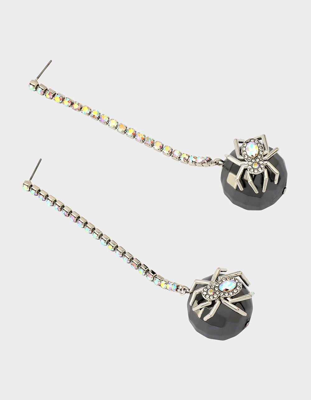 DISCO BALL SPIDER EARRINGS CRYSTAL Women's Halloween-Themed Spider Disco Ball Drop Linear Rhinestone Earrings | Betsey Johnson Special Offer