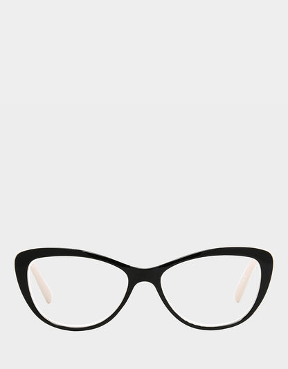 EFFORTLESS CHIC CAT EYE READING GLASSES BLACK Women's Black Nude Cat Eye Reading Glasses | Betsey Johnson Latest