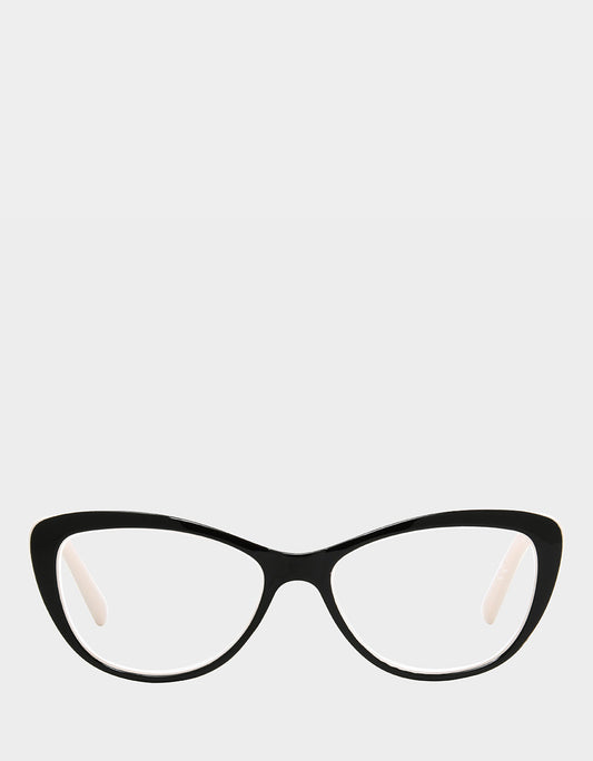 EFFORTLESS CHIC CAT EYE READING GLASSES BLACK Women's Black Nude Cat Eye Reading Glasses | Betsey Johnson Latest